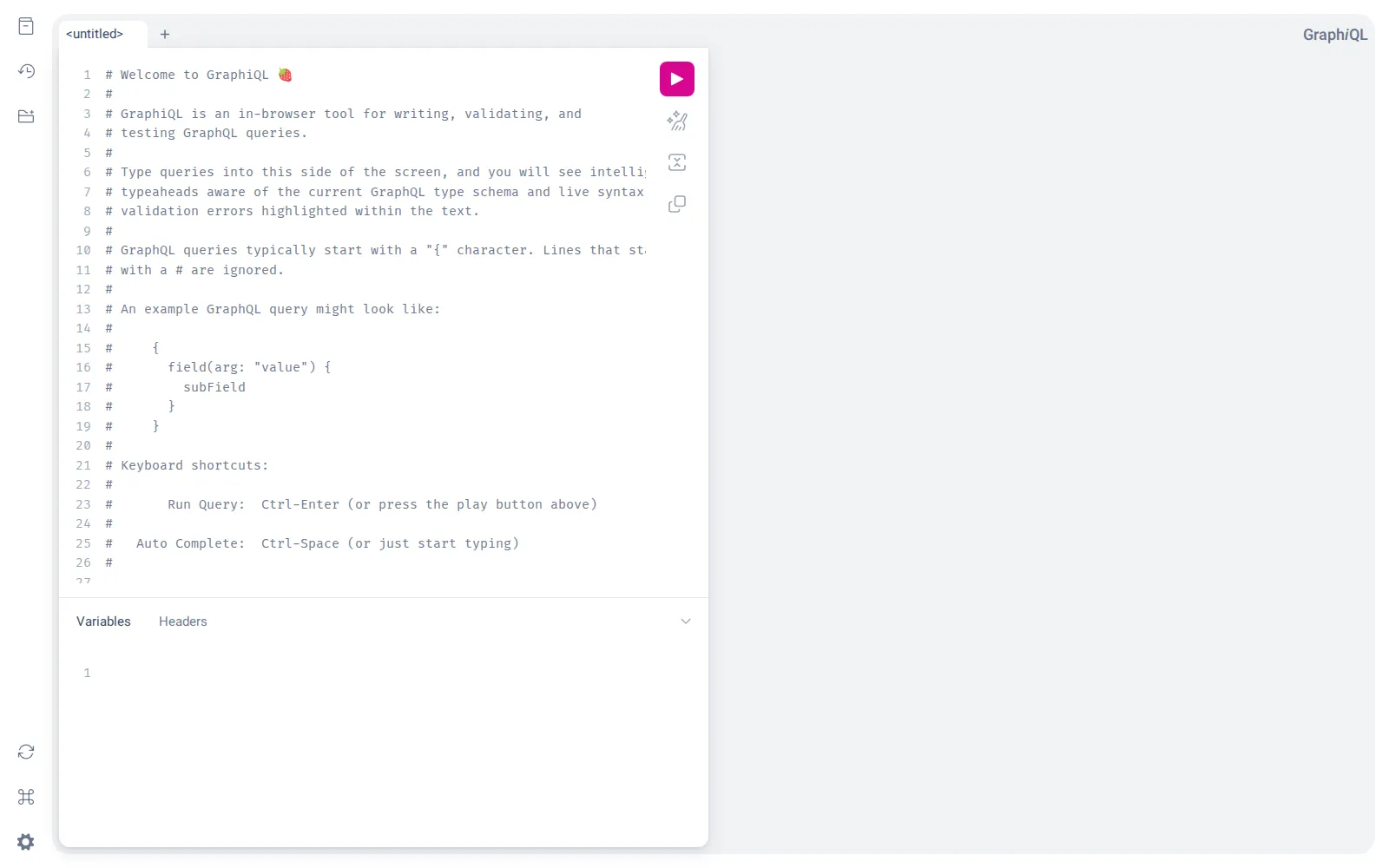 L'explorer GraphiQL de NetBox, prêt à recevoir une requête.